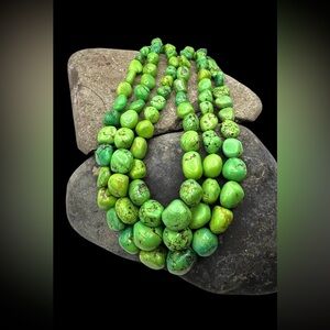 Jay King Southwest Sterling Silver Mojave Turquoise Multi Strand Beaded Necklace